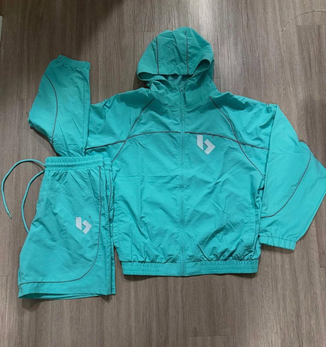 Custom Crinkle Nylon Windbreaker & Shorts Set