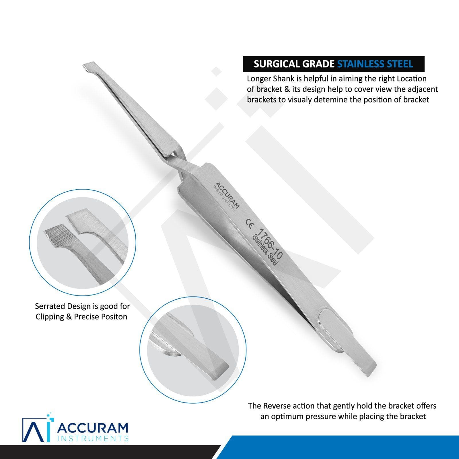 Direct Bond Bracket Tweezer With Blade, 13.5 cm