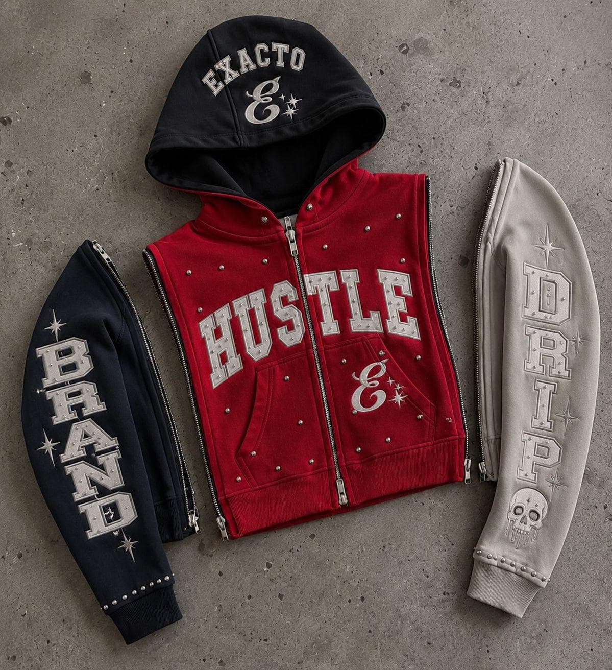 Custom Triple-Zip Hoodie